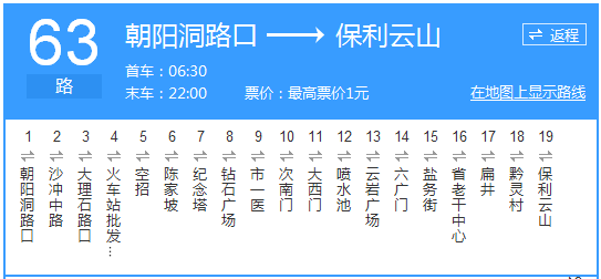貴陽(yáng)公交63路路線示意圖
